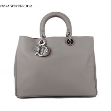 Dior Diorissimo Jumbo Tas Grijs Nappa Leer (Zilverkleurige Hardware) 18373 Dior Diorissimo Jumbo Tas Grijs Nappa Leer (Zilverkleurige Hardware) 18373