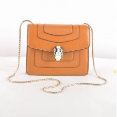 Bvlgari Serpenti Original leren schoudertas, aardgeel 604 Bvlgari Serpenti Original leren schoudertas, aardgeel 604