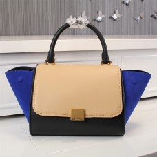 Celine Large Trapeze Beige Zwart Blauw Suède Celine Large Trapeze Beige Zwart Blauw Suède