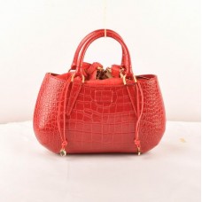 Fendi B Fab Rode Tas met Krokodillenleren Adertjespatroon, Middelgrote Handtas Fendi B Fab Rode Tas met Krokodillenleren Adertjespatroon, Middelgrote Handtas