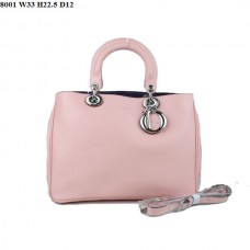 Dior Diorissimo Kleine Tas Roze Nappa Leer (Zilverkleurige Hardware) 8001 Dior Diorissimo Kleine Tas Roze Nappa Leer (Zilverkleurige Hardware) 8001