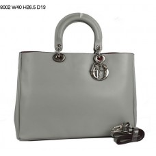 Dior Diorissimo Jumbo Tas Grijs Nappa Leer (Zilverkleurige Hardware) 8002 Dior Diorissimo Jumbo Tas Grijs Nappa Leer (Zilverkleurige Hardware) 8002