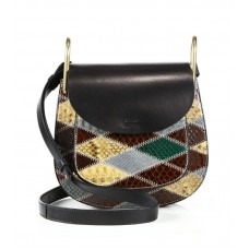 Chloe Hudson Kleine Schoudertas met Patchwork Python & Leer Chloe Hudson Kleine Schoudertas met Patchwork Python & Leer