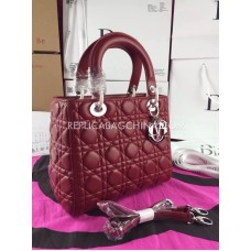 AAA Dior Lady Default Rode Handtas AAA Dior Lady Default Rode Handtas