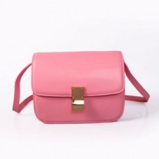 Celine Classic Box Calfskin Flap Bag Roze Celine Classic Box Calfskin Flap Bag Roze