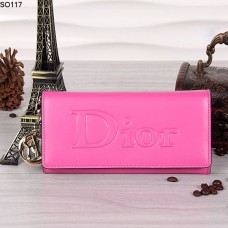 Christian Dior portemonnee met perzikkleurige klep 117 Christian Dior portemonnee met perzikkleurige klep 117
