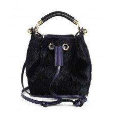 Chloe Gala kleine emmertas van kalfsleer in blauw Chloe Gala kleine emmertas van kalfsleer in blauw