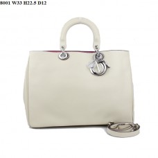 Dior Diorissimo Kleine Tas Beige Nappa Leer (Zilverkleurige Hardware) 8001 Dior Diorissimo Kleine Tas Beige Nappa Leer (Zilverkleurige Hardware) 8001