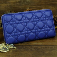 Lady Dior Escapade Portemonnee Schapenvacht Leer D0082 Blauw Lady Dior Escapade Portemonnee Schapenvacht Leer D0082 Blauw