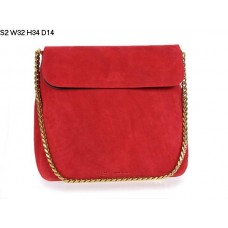Celine Gourmette schoudertas van suèdeleer, rood, maat S2 Celine Gourmette schoudertas van suèdeleer, rood, maat S2
