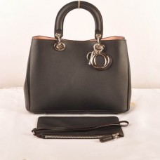 Dior Diorissimo Medium Tas Zwart Origineel Leer (Gouden Hardware) 603 Dior Diorissimo Medium Tas Zwart Origineel Leer (Gouden Hardware) 603