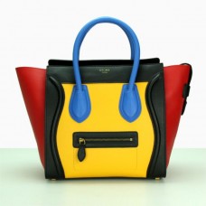 Celine Large Luggage Tote Zwart Geel Blauw Rood Celine Large Luggage Tote Zwart Geel Blauw Rood