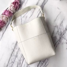 Celine Sangle Seau tas in wit generfd leer Celine Sangle Seau tas in wit generfd leer