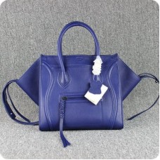 Celine Boston Square kalfslederen tassen in indigoblauw Celine Boston Square kalfslederen tassen in indigoblauw
