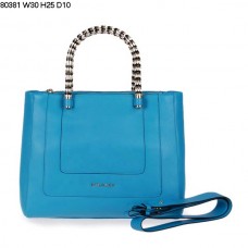Nieuwe Bvlgari Hand Carry Serpenti Ferrari leren tas lichtblauw 80381