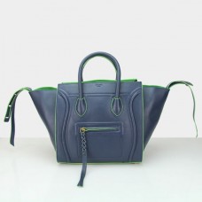 Celine Boston tassen van rundleer in marineblauw en groen Celine Boston tassen van rundleer in marineblauw en groen