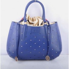 Fendi B Fab blauwe leren geperforeerde tas, grote handtas Fendi B Fab blauwe leren geperforeerde tas, grote handtas