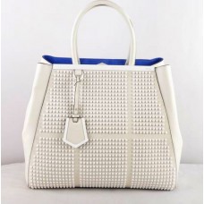 Fendi 2Jours witte saffiiano lederen clinch-bouttas Fendi 2Jours witte saffiiano lederen clinch-bouttas