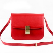 Celine Clasp Classic Box Medium Tas Rood Celine Clasp Classic Box Medium Tas Rood