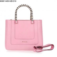 Nieuwe Bvlgari Hand Carry Serpenti Ferrari leren tas in lichtroze 80381