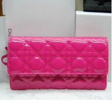 Dior CD086 Portemonnee Roze in Lakleer Dior CD086 Portemonnee Roze in Lakleer