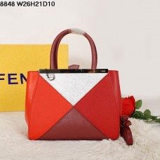 Fendi 2Jours Multicolor Rode Ferrari Lederen Tas 8848 Fendi 2Jours Multicolor Rode Ferrari Lederen Tas 8848