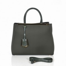 Fendi 2Jours groene canvas handtas Fendi 2Jours groene canvas handtas