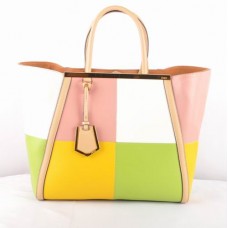 Fendi 2Jours Roze Ferrari Lederen Tas Fendi 2Jours Roze Ferrari Lederen Tas