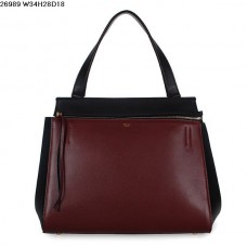 Celine EDGE Kalfslederen Tas Wijnrood/Zwart 26938 Celine EDGE Kalfslederen Tas Wijnrood/Zwart 26938