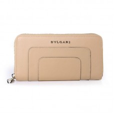 Bvlgari Serpenti Original leren portemonnee met rits, abrikooskleur 201301 Bvlgari Serpenti Original leren portemonnee met rits, abrikooskleur 201301