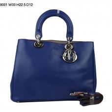 Dior Diorissimo Kleine Tas Saffierblauw Nappa Leer (Zilverkleurige Hardware) 8001 Dior Diorissimo Kleine Tas Saffierblauw Nappa Leer (Zilverkleurige Hardware) 8001