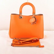 Dior Diorissimo Medium Tas Oranje Origineel Leer (Gouden Hardware) 603 Dior Diorissimo Medium Tas Oranje Origineel Leer (Gouden Hardware) 603