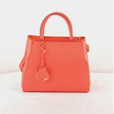 Fendi 2jours kleine tas van leer met rode kruisaders Fendi 2jours kleine tas van leer met rode kruisaders