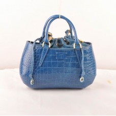 Fendi B Fab blauwe tas met handvat in krokodillenleerlook (medium model) Fendi B Fab blauwe tas met handvat in krokodillenleerlook (medium model)