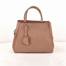 Fendi 2jours Donkerbruine tas met kruisaders/Ferrari-leer, klein model Fendi 2jours Donkerbruine tas met kruisaders/Ferrari-leer, klein model