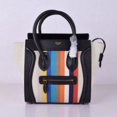 Celine Medium Luggage Tote Zwart Regenboogstreep Celine Medium Luggage Tote Zwart Regenboogstreep