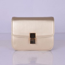 Celine Classic Box Calfskin Flap Bag Goudkleurig Celine Classic Box Calfskin Flap Bag Goudkleurig