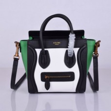 Celine kleine reistas in zwart, wit en groen Celine kleine reistas in zwart, wit en groen