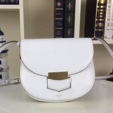 Celine Small Trotteur tas in wit generfd kalfsleer Celine Small Trotteur tas in wit generfd kalfsleer
