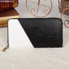 Christian Dior Multicolor Zwart/Wit Portemonnee met Rits 118 Christian Dior Multicolor Zwart/Wit Portemonnee met Rits 118