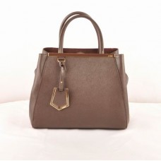 Fendi 2jours Donkerbruine Leren Tas met Kruisaders Fendi 2jours Donkerbruine Leren Tas met Kruisaders