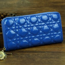 Dior lange leren portemonnee van lakleer 030 blauw Dior lange leren portemonnee van lakleer 030 blauw