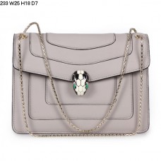 Bvlgari Serpenti GM schoudertas van kalfsleer, grijs 233 Bvlgari Serpenti GM schoudertas van kalfsleer, grijs 233