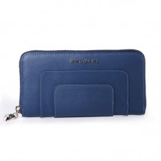 Bvlgari Serpenti Original leren portemonnee met rits, blauw 201301 Bvlgari Serpenti Original leren portemonnee met rits, blauw 201301