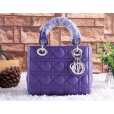 Replica Dior Lady Tote tas van paars lamsleer Replica Dior Lady Tote tas van paars lamsleer