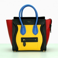 Celine Medium Luggage Tote Zwart Geel Blauw Rood Celine Medium Luggage Tote Zwart Geel Blauw Rood