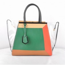 Fendi 2Jours Groene Transparante PVC Tas Fendi 2Jours Groene Transparante PVC Tas