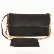 Celine Gourmette schoudertas van suèdeleer, zwart, model 3078 Celine Gourmette schoudertas van suèdeleer, zwart, model 3078
