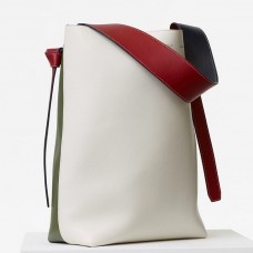 Celine Twisted Cabas kleine tas in wit/amandelkleurig kalfsleer Celine Twisted Cabas kleine tas in wit/amandelkleurig kalfsleer