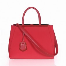 Fendi 2Jours Rode Canvas Handtas Fendi 2Jours Rode Canvas Handtas